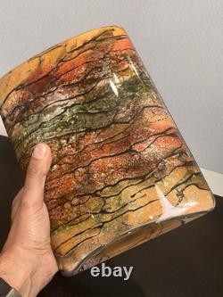Grand Vase Ovos, Créateur Signé, a Décor en verre Art Nouveau