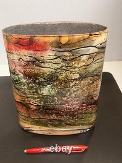 Grand Vase Ovos, Créateur Signé, a Décor en verre Art Nouveau