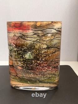 Grand Vase Ovos, Créateur Signé, a Décor en verre Art Nouveau