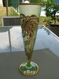 Grand Vase cornet art nouveau LEGRAS MONT JOYE