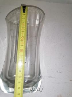 Grand Vase en Verre Soufflé Style Art Nouveau Teinte Ambrée 40 cm
