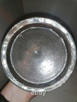 Grand Vase en Verre Soufflé Style Art Nouveau Teinte Ambrée 40 cm