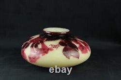 Grand vase Andre Delatte gravé à l'acide Art Nouveau 1920 Nancy,'Bignones