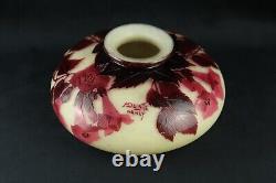 Grand vase Andre Delatte gravé à l'acide Art Nouveau 1920 Nancy,'Bignones