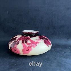 Grand vase Andre Delatte gravé à l'acide Art Nouveau 1920 Nancy,'Bignones