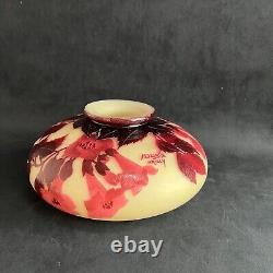 Grand vase Andre Delatte gravé à l'acide Art Nouveau 1920 Nancy,'Bignones