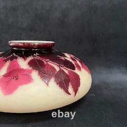 Grand vase Andre Delatte gravé à l'acide Art Nouveau 1920 Nancy,'Bignones