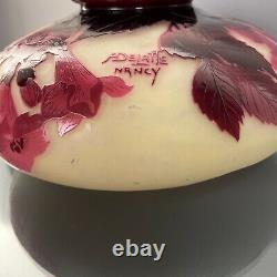 Grand vase Andre Delatte gravé à l'acide Art Nouveau 1920 Nancy,'Bignones