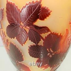 Grand vase Gallé en verre des Années 1930 Art Nouveau Nancy Glass Vase 52 cm