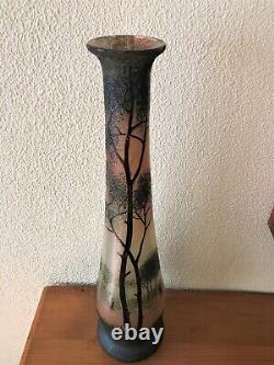 Grand vase balustre verre Art Nouveau Legras