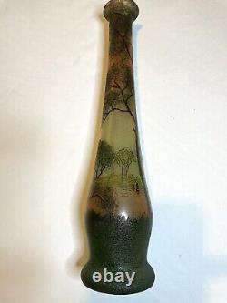 Grand vase balustre verre Art Nouveau Legras