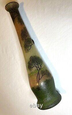 Grand vase balustre verre Art Nouveau Legras