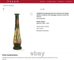 Grand vase balustre verre Art Nouveau Legras