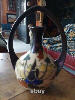 Grand vase céramique Art Nouveau Signé Numéroté