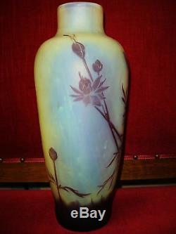 Grand vase cristallerie de Pantin époque Gallé, Daum, Legras art nouveau