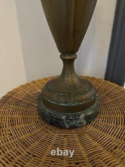 Grande urne vase en cuivre type amphore art nouveau Socle Marbre JUGENDSTIL