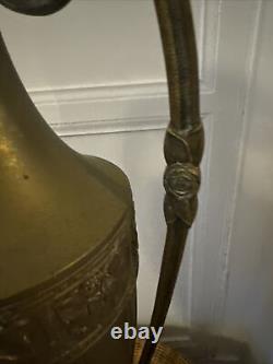 Grande urne vase en cuivre type amphore art nouveau Socle Marbre JUGENDSTIL