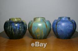 Grès de Pierrefonds Art Nouveau Magnifique série de trois vases