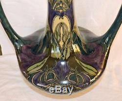 Gros Vase Art Nouveau En Ceramique De Zuid Holland Jugenstil