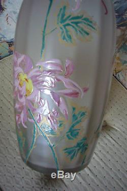 Gros vase art nouveau LEGRAS MONTJOYE DALHIAS. 48 CMS