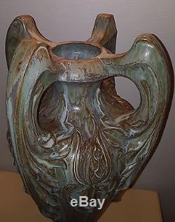 Hector Guimard immense vase en gres d'epoque art nouveau