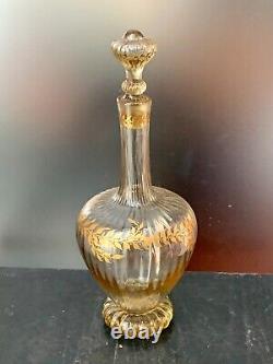Historique carafe +6 verres Emile Gallé pâte de verre doré vase Art Nouveau 1880