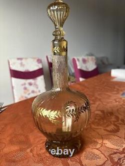 Historique carafe de Emile Gallé pâte de verre doré vase Art Nouveau 1880