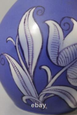 Hoyerswerda Glasbruk vase Art Nouveau opaline peinte Allemagne circa 1920