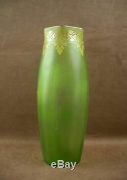 Important Vase En Verre Emaillé Art Nouveau Decor Floral Legras