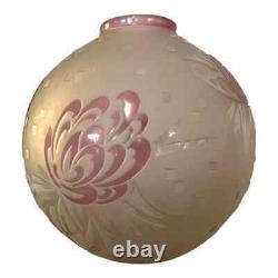 Important vase ép. Art nouveau d'après Delatte Nancy a décors dégagés à l'acide