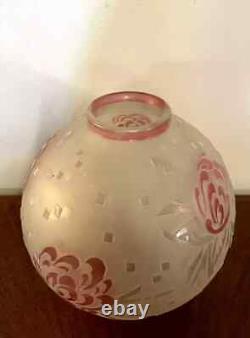 Important vase ép. Art nouveau d'après Delatte Nancy a décors dégagés à l'acide