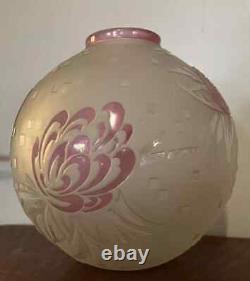 Important vase ép. Art nouveau d'après Delatte Nancy a décors dégagés à l'acide