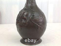 Jacques CALLOT Vase bronze patiné signé ART NOUVEAU profil féminin c. 1900