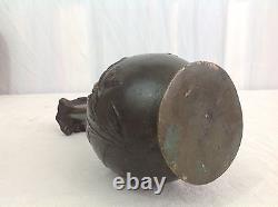 Jacques CALLOT Vase bronze patiné signé ART NOUVEAU profil féminin c. 1900