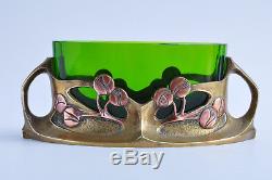 Jardinière Bronze verre Art Déco Art nouveau Jugendstil 1920 vase bauhaus