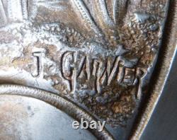 Jean GARNIER (1853-1910) Vase en étain Sylphide Nymphe ART NOUVEAU vers 1900