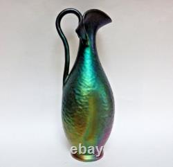 Jean Gaziello Vallauris vase buire art nouveau lustre métallique irisé Massier