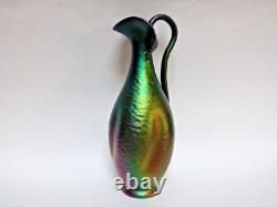 Jean Gaziello Vallauris vase buire art nouveau lustre métallique irisé Massier