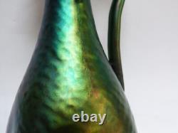 Jean Gaziello Vallauris vase buire art nouveau lustre métallique irisé Massier