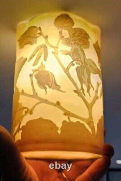 Joli Vase Art Nouveau GALLÉ Dégagé Acide Decor Branche De Noisetier Vers 1910