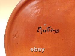 Joli vase en grès Art Nouveau à décor géométrique signé MONTIÈRES Amiens