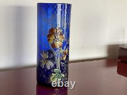 Joli vase en verre emaillé art nouveau, Legras
