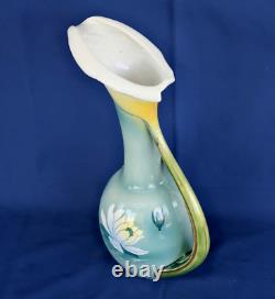 KELLER & GUERIN Lunéville Vase Pichet Arums et Nénuphars Art Nouveau 1900