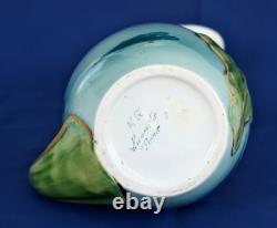 KELLER & GUERIN Lunéville Vase Pichet Arums et Nénuphars Art Nouveau 1900