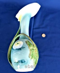 KELLER & GUERIN Lunéville Vase Pichet Arums et Nénuphars Art Nouveau 1900