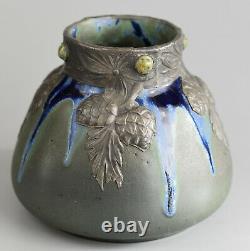 LAtelier Pratique Vase Art Nouveau Grès et étain France, circa 1900