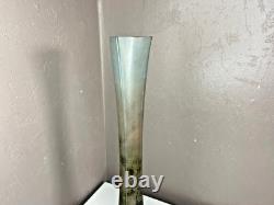 LEGRAS Long Vase Soliflore en Verre a Décor Emaillée Signé 40 cm Art Nouveau