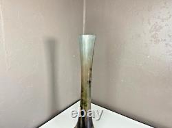 LEGRAS Long Vase Soliflore en Verre a Décor Emaillée Signé 40 cm Art Nouveau