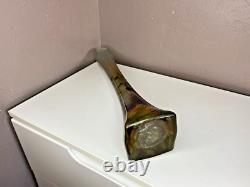 LEGRAS Long Vase Soliflore en Verre a Décor Emaillée Signé 40 cm Art Nouveau