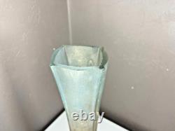 LEGRAS Long Vase Soliflore en Verre a Décor Emaillée Signé 40 cm Art Nouveau